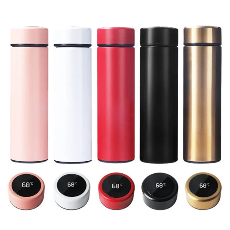 Smart Temperature Display Vacuum Flask | Stainless Steel Insulated Water Bottle & Coffee Cup (Random Color)
