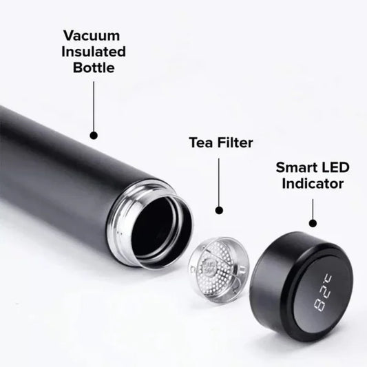 Smart Temperature Display Vacuum Flask | Stainless Steel Insulated Water Bottle & Coffee Cup (Random Color)