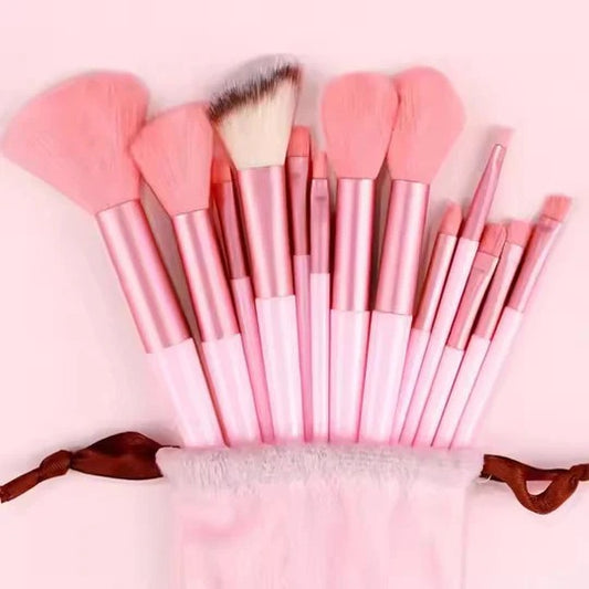 13-Piece Soft Fluffy Makeup Brush Set – Pink