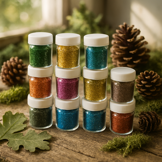 12 Pcs Glitter Powder Bottle Set – Multi Color Craft Glitter