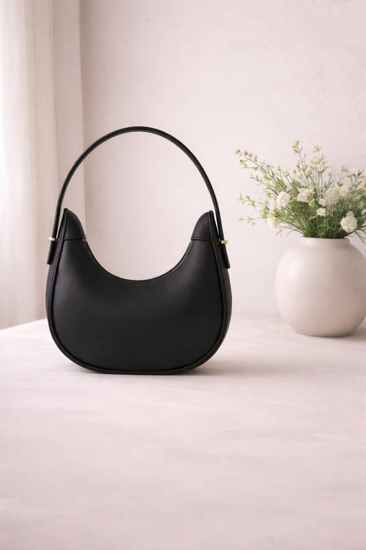Half Moon Shoulder Bag Minimalist Elegant Handbag for Women (Random Colours)
