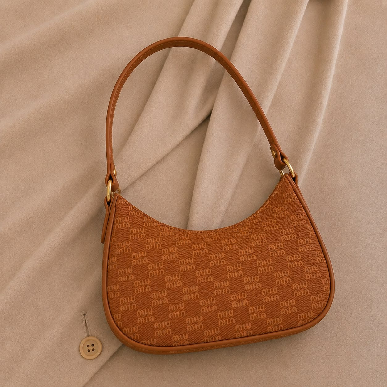 Luna Curve Purse – Elegant Printed Shoulder Handbag for Women (Random Colours)