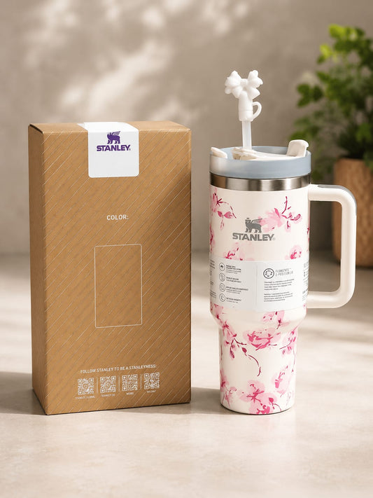 Stanley 40oz Floral Insulated Tumbler with Handle & Straw