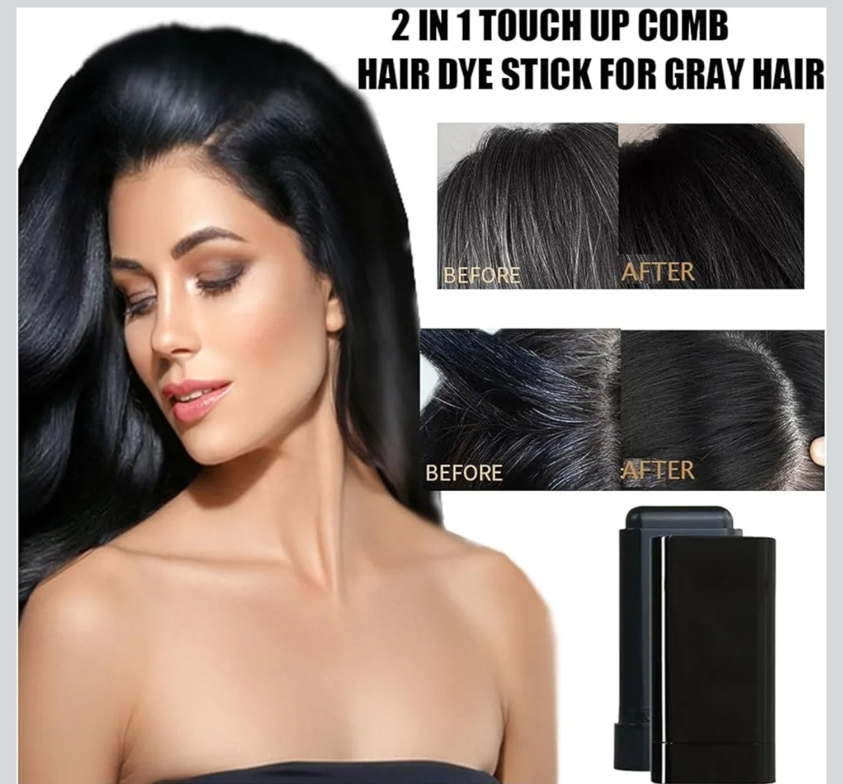 Instant Hair Color Stick – Gray Root Touch-Up (20g) (Brown & Black)