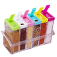 6-Piece Crystal Spice Jar Dispenser Set – Easy Flow Masala Rack