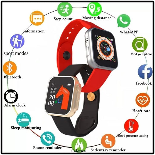D20 Ultra Smart Watch | Heart Rate, Blood Pressure & SpO₂ Fitness Tracker (Random Color)