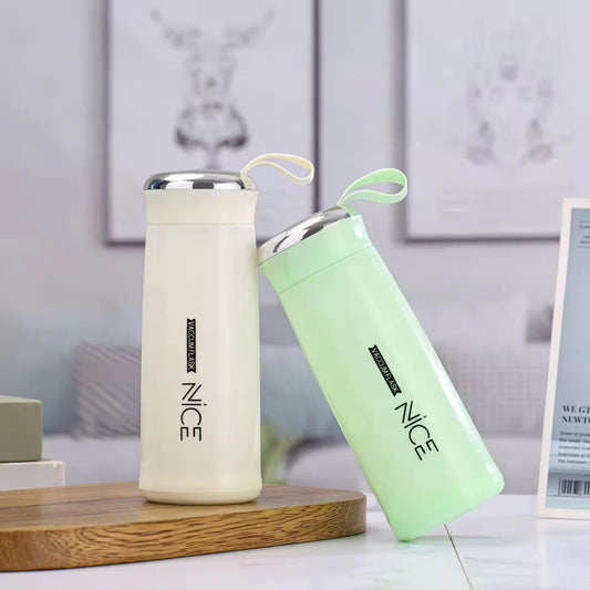 400ml Glass Vacuum Flask Bottle – Random Color