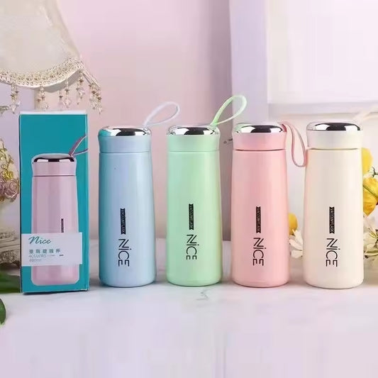 400ml Glass Vacuum Flask Bottle – Random Color