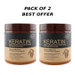 Pack of 2 Keratin Hair Repair & Nourishing Hair Mask | Deep Conditioning Treatment for Smooth, Soft & Healthy Hair