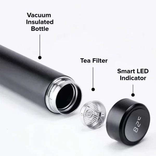 Smart Temperature Display Vacuum Flask | Stainless Steel Insulated Water Bottle & Coffee Cup (Random Color)