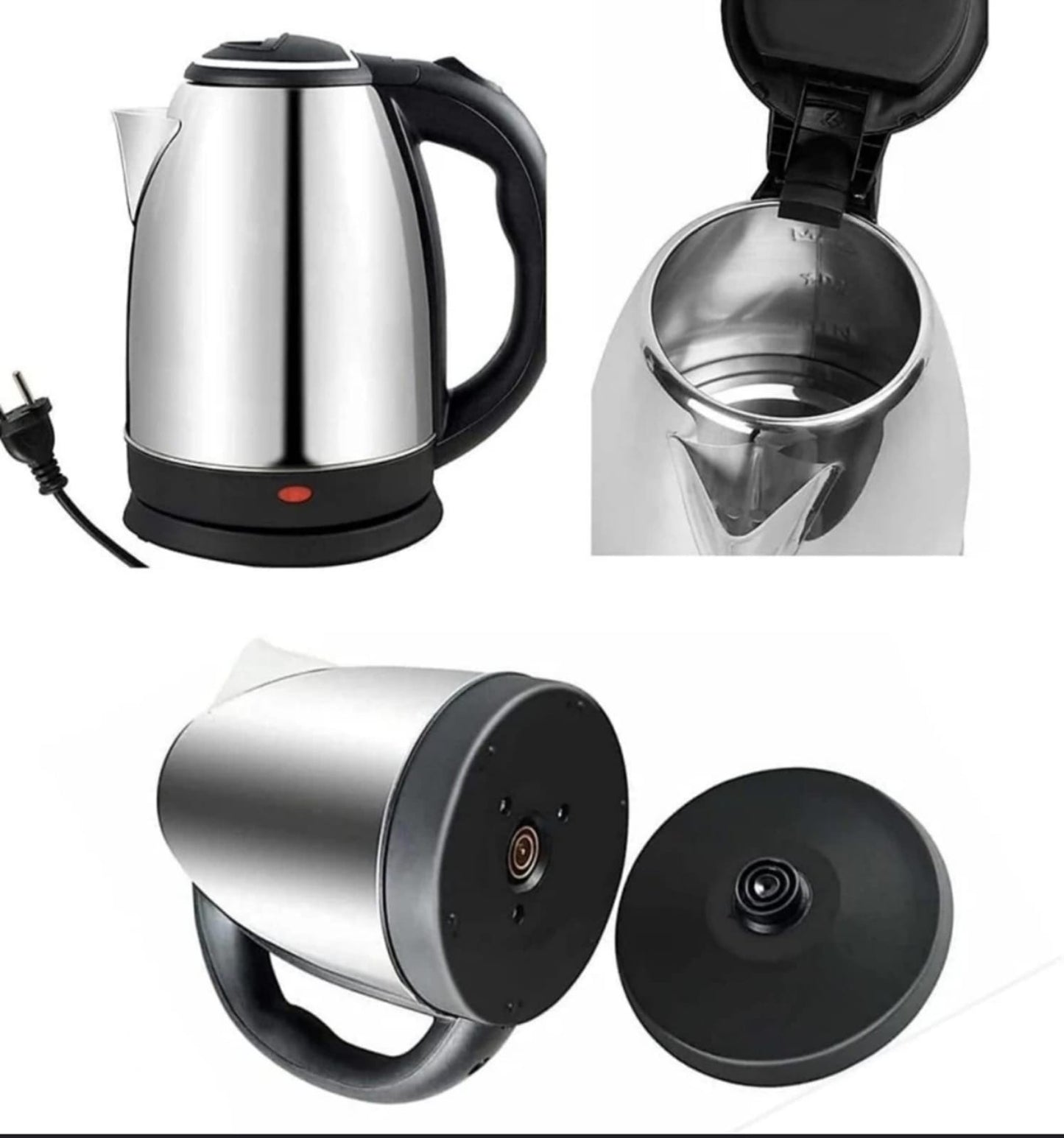 Premium Quality Stainless Steel Electric Kettle (Silver)