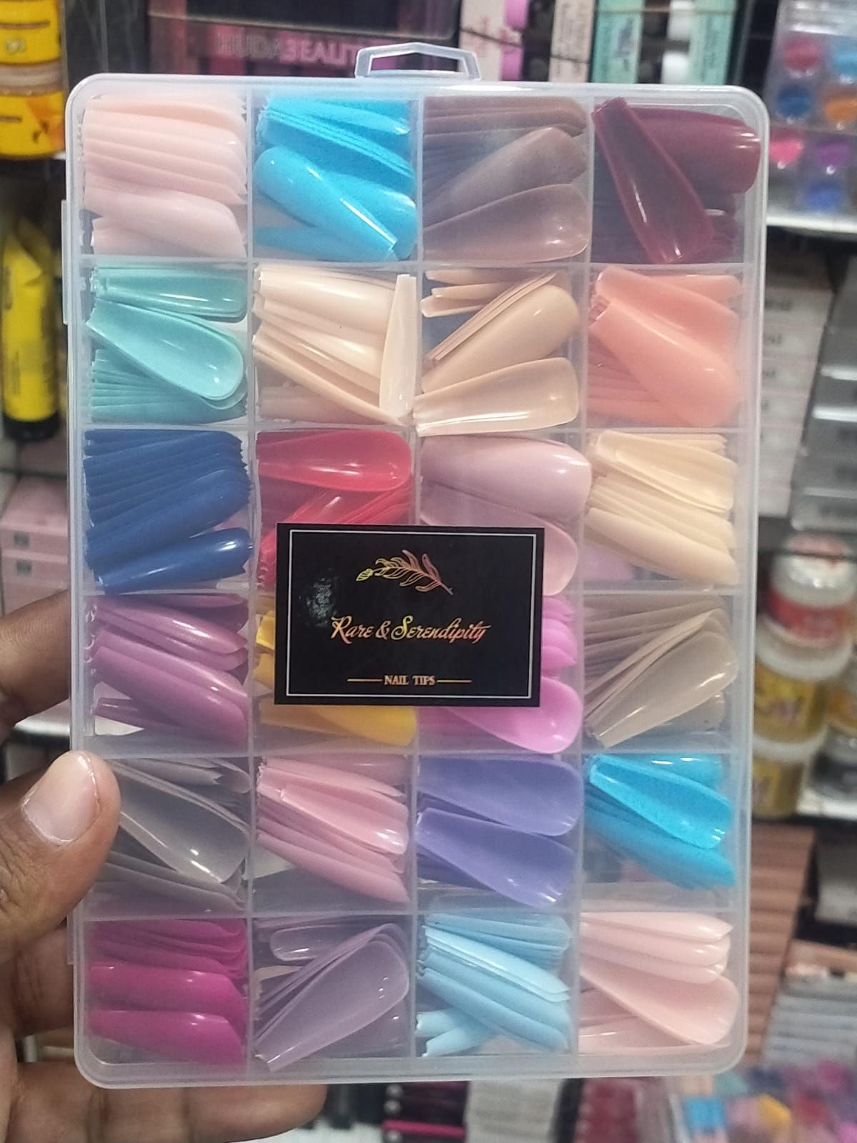 Rare & Serendipity Nail Tips Set – 576 Pieces with Glue