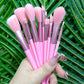 13-Piece Soft Fluffy Makeup Brush Set – Pink