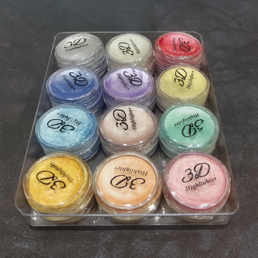 Professional 12 Color 3D Highlighter Palette