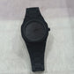 Black Minimalist Analog Watch – Stainless Steel Strap