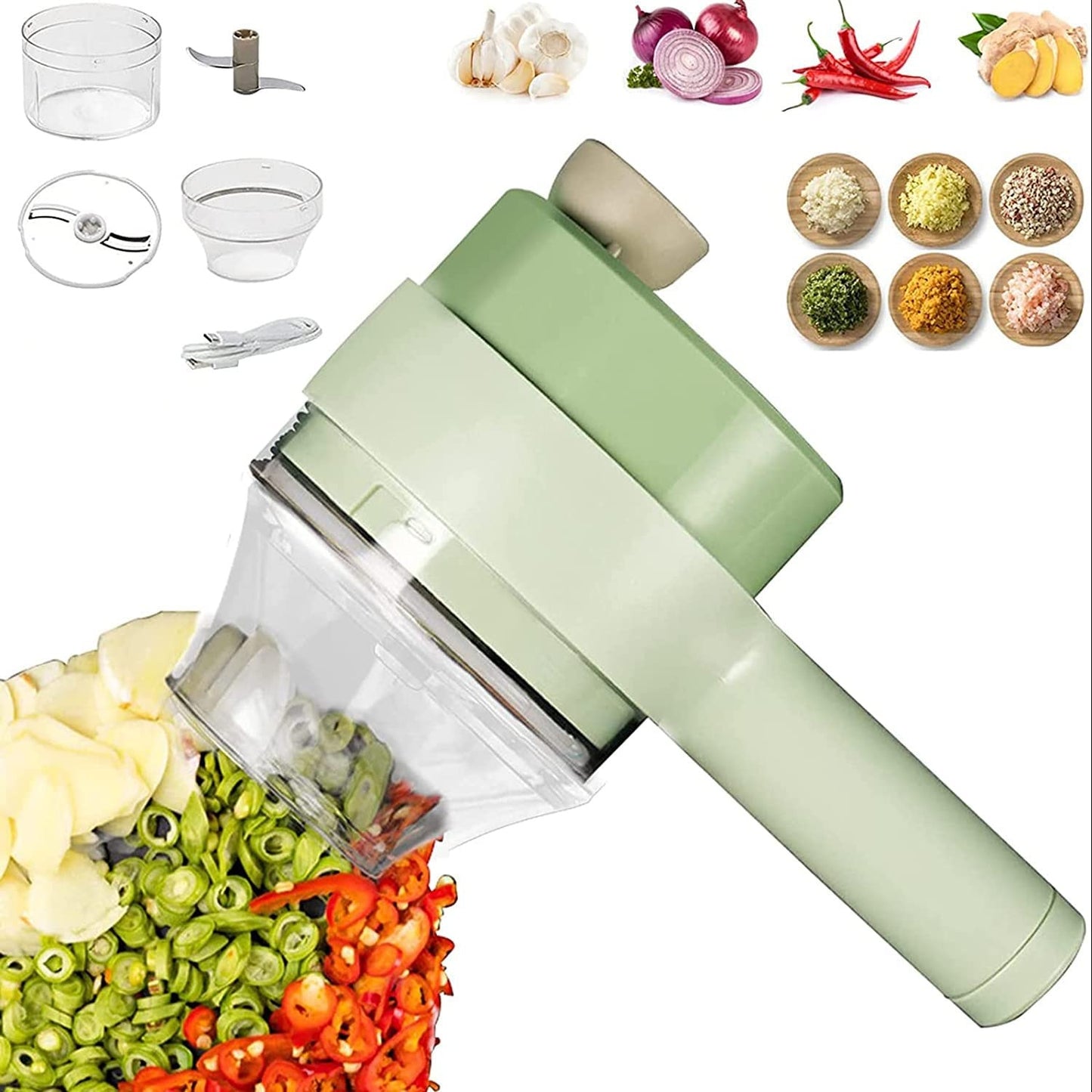 Electric Handheld Vegetable Cutter & Food Chopper