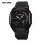 SKMEI Original Men's World Timer Sports Watch ( Black & Black with green belt)
