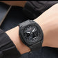SKMEI Original Men's World Timer Sports Watch ( Black & Black with green belt)
