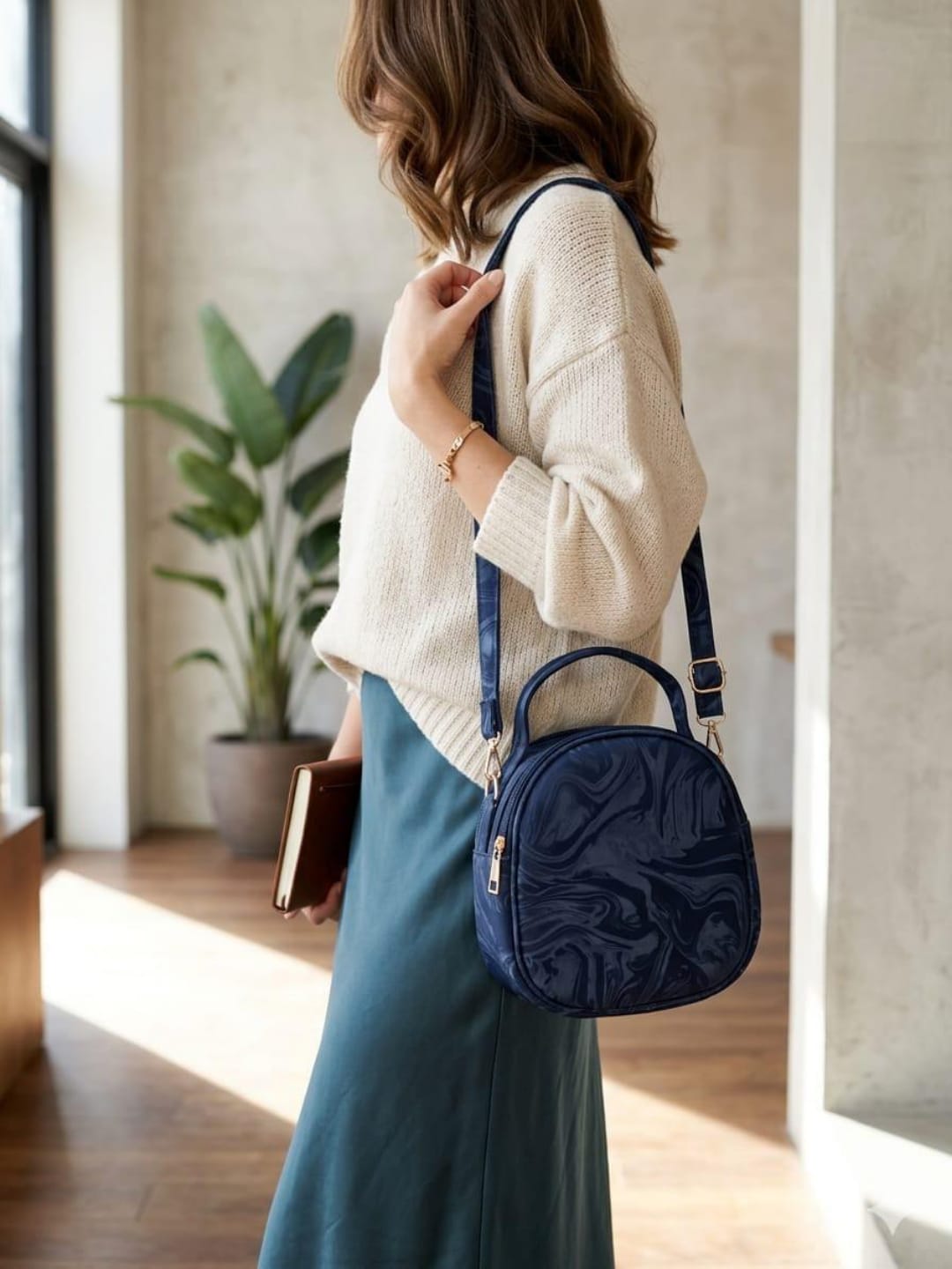 Marble Gloss Mini Crossbody Handbag (Random colours)