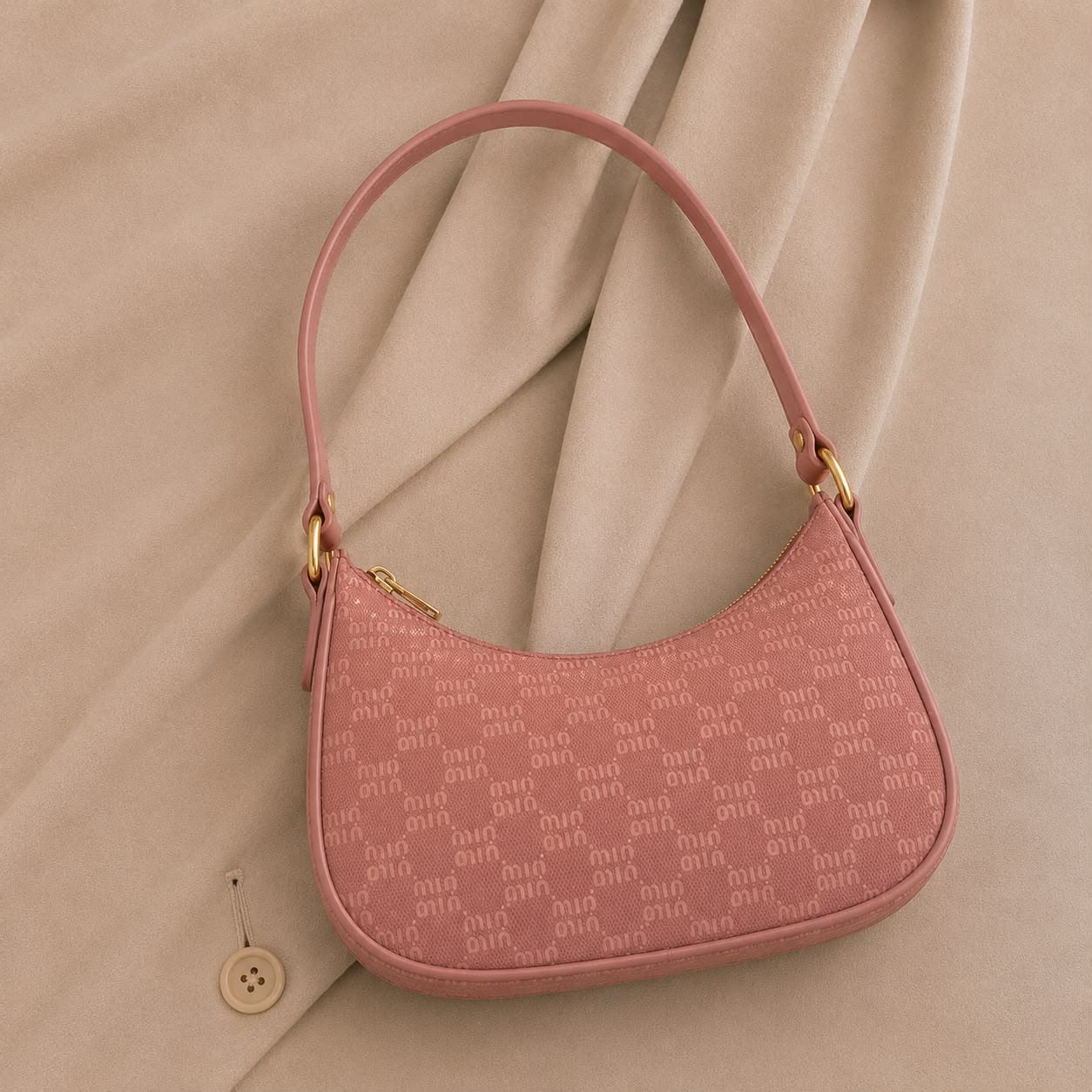 Luna Curve Purse – Elegant Printed Shoulder Handbag for Women (Random Colours)