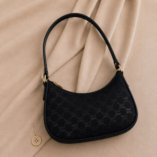 Luna Curve Purse – Elegant Printed Shoulder Handbag for Women (Random Colours)