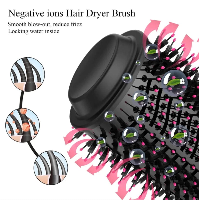4-in-1 One Step Hot Air Brush Hair Dryer, Straightener, Curler And Volumizer