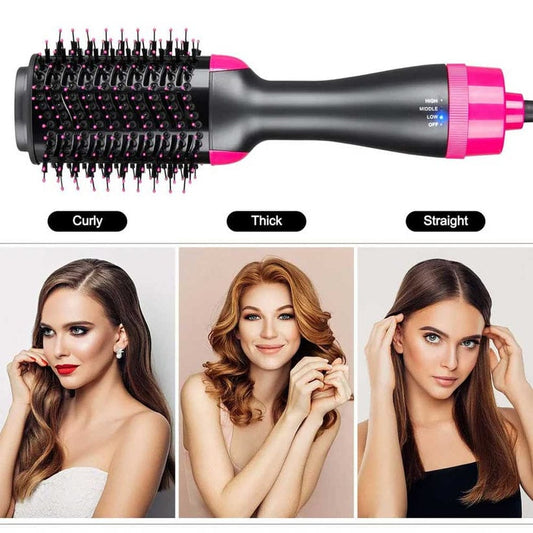 4-in-1 One Step Hot Air Brush Hair Dryer, Straightener, Curler And Volumizer