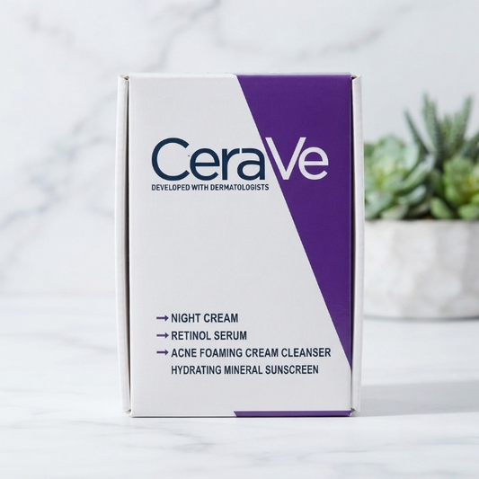 CeraVe 4 In 1 Skincare Kit – Cleanser, Retinol Serum, Night Cream & Sunscreen