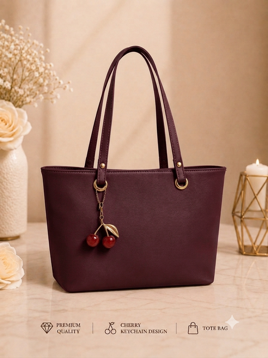 Cherry Charm Women's Tote Bag – Dual Zip