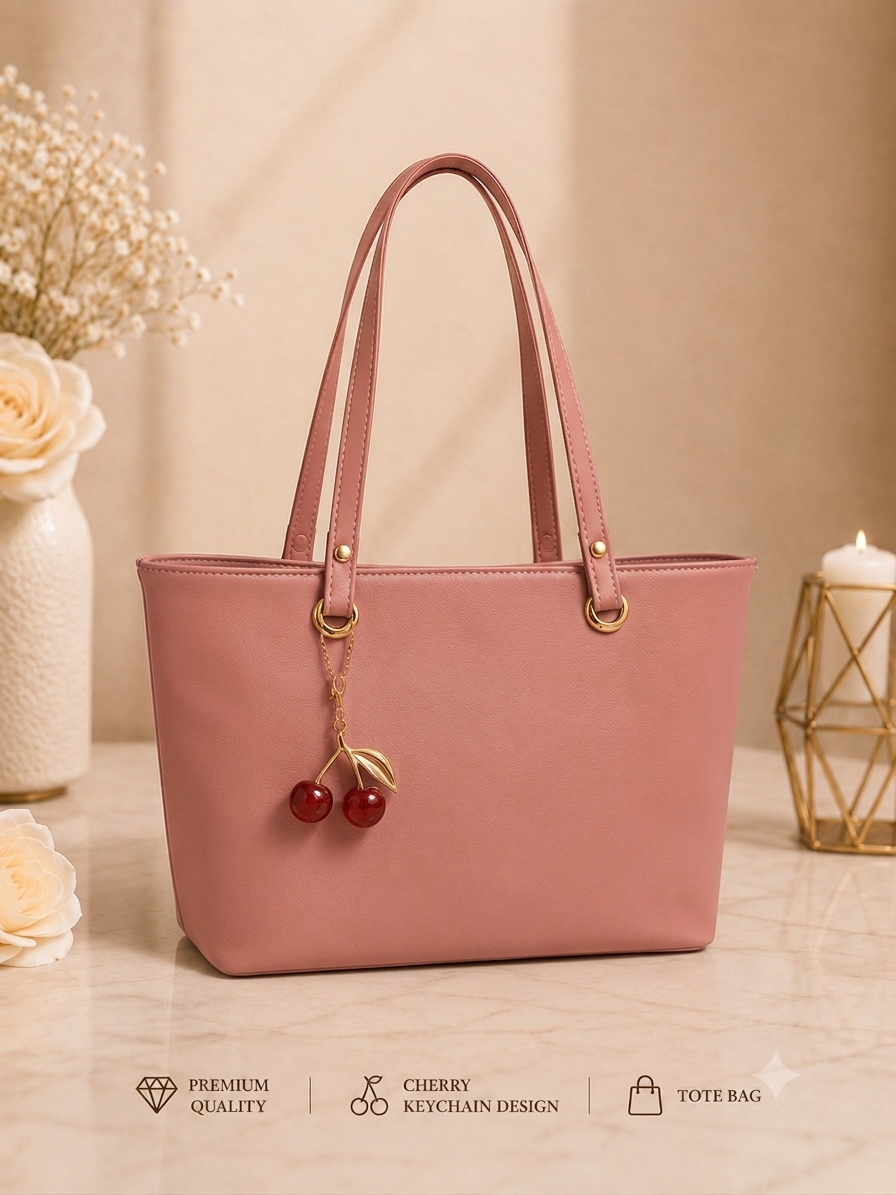 Cherry Charm Women's Tote Bag – Dual Zip