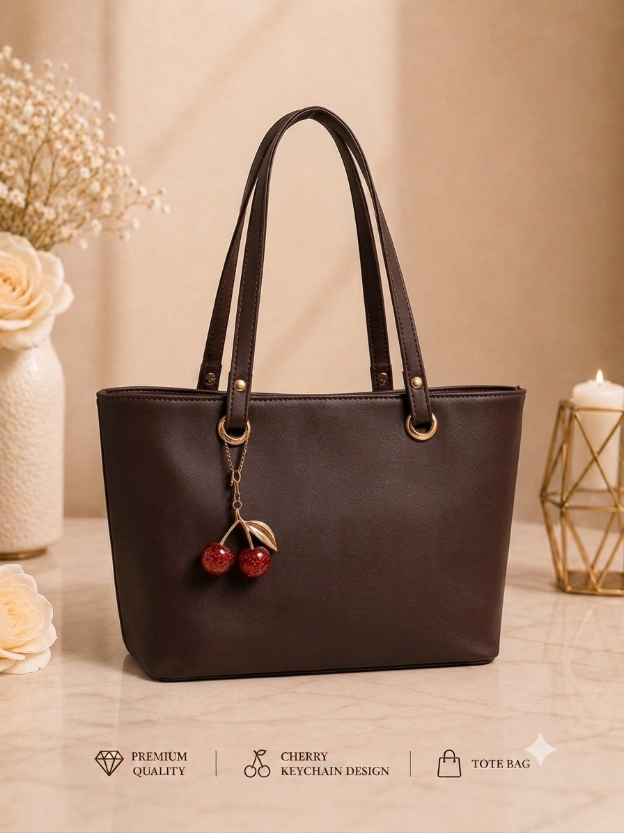 Cherry Charm Women's Tote Bag – Dual Zip