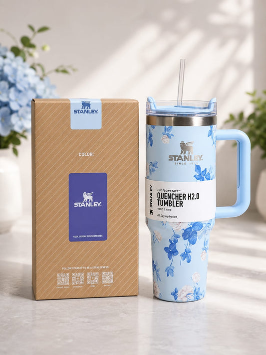 Stanley 40oz Floral Insulated Tumbler with Handle & Straw