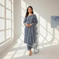 Premium Katan Silk Unstitched 3 Piece Suit With Net Dupatta For Women (Random colour)