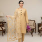 Premium Katan Silk Unstitched 3 Piece Suit With Net Dupatta For Women (Random colour)