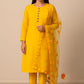 Premium Katan Silk Unstitched 3 Piece Suit With Net Dupatta For Women (Random colour)