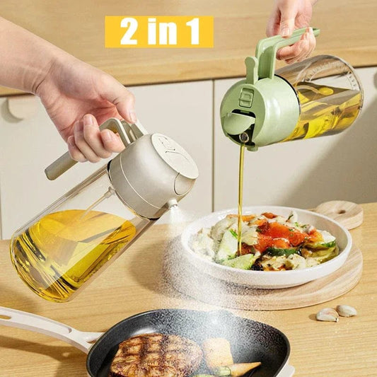 2-In-1 Oil Sprayer Bottle For Kitchen - Kitchen Accessory Designed For Cooking Oil Dispensing
