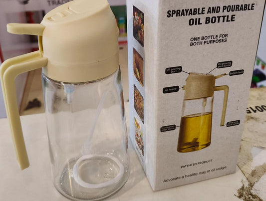 2-In-1 Oil Sprayer Bottle For Kitchen - Kitchen Accessory Designed For Cooking Oil Dispensing