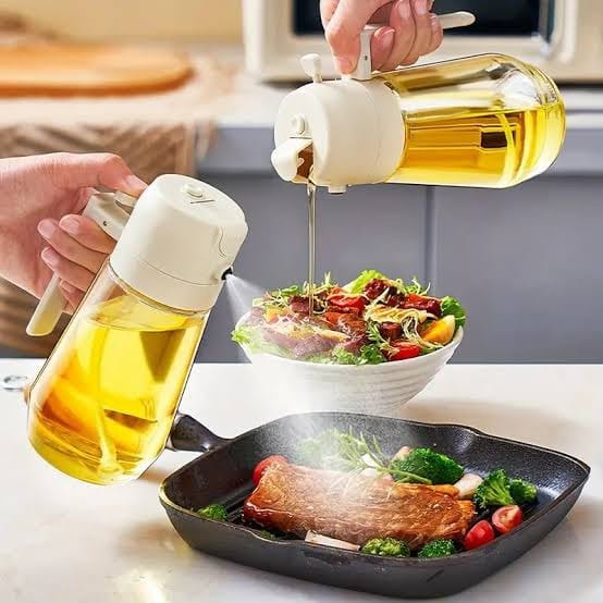 2-In-1 Oil Sprayer Bottle For Kitchen - Kitchen Accessory Designed For Cooking Oil Dispensing